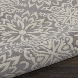 Nourison Jubilant Floral Ivory/Grey 5'3'' x Round Area-Rug, Easy-Cleaning, Non Shedding, Bed Room, Living Room, Dining Room, Kitchen (5 Round)