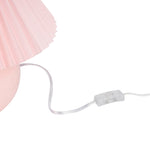 Nourison 13" Pink Ceramic Round Lamp with Pleated Shade for Bedroom, Living Room, Console, Entryway