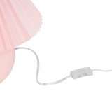 Nourison 13" Pink Ceramic Round Lamp with Pleated Shade for Bedroom, Living Room, Console, Entryway