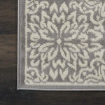 Nourison Jubilant Floral Ivory/Grey 2'3'' x 7'3'' Area-Rug, Easy-Cleaning, Non Shedding, Bed Room, Living Room, Dining Room, Kitchen (2x7)