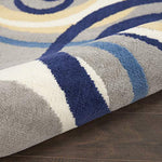 Nourison Grafix Geometric Grey 3'9" x 5'9" Area -Rug, Easy -Cleaning, Non Shedding, Bed Room, Living Room, Dining Room, Kitchen (4x6)
