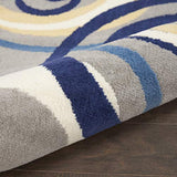 Nourison Grafix Geometric Grey 3'9" x 5'9" Area -Rug, Easy -Cleaning, Non Shedding, Bed Room, Living Room, Dining Room, Kitchen (4x6)