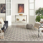 Nourison Palamos Indoor-Outdoor Cream 7'10" x 9'10" Area Rug, Easy Cleaning, Non Shedding, Bed Room, Living Room, Dining Room, Backyard, Deck, Patio (8x10)