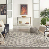Nourison Palamos Indoor-Outdoor Cream 7'10" x 9'10" Area Rug, Easy Cleaning, Non Shedding, Bed Room, Living Room, Dining Room, Backyard, Deck, Patio (8x10)