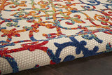 Nourison Aloha Indoor/Outdoor Multicolor 3' x 5' Area Rug, Transitional, French Country, Easy Cleaning, Non Shedding, Bed Room, Kitchen, Living Room, Deck, Backyard