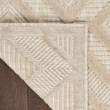 Nourison Versatile Indoor/Outdoor Cream 5' x 7' Area Rug, Easy Cleaning, Non Shedding, Bed Room, Living Room, Dining Room, Backyard, Deck, Patio (5x7)