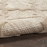 Nourison Easy Care Moroccan Natural Beige 5' x 7' Area Rug, Trellis, Easy Cleaning, Non Shedding, Bed Room, Living Room, Dining Room, Backyard, Deck, Patio (5x7)
