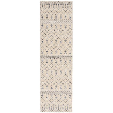 Nourison Royal Moroccan Farmhouse Beige Blue 2'3" x 10' Area Rug, Easy Cleaning, Non Shedding, Bed Room, Living Room, Dining Room, Kitchen (2x10)