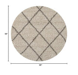 Nourison Brisbane Shag Cream 4' x Round Area-Rug, Easy-Cleaning, Non Shedding, Bed Room, Living Room, Dining Room, Kitchen (4 Round)