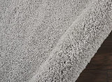 Nourison Malibu Shag Solid Silver Grey 4' x ROUND Area Rug, Easy -Cleaning, Non Shedding, Bed Room, Living Room, Dining Room, Kitchen (4 Round)