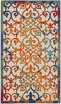 Nourison Aloha Indoor/Outdoor Multicolor 3' x 5' Area Rug, Transitional, French Country, Easy Cleaning, Non Shedding, Bed Room, Kitchen, Living Room, Deck, Backyard