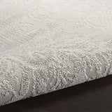 Nourison Elation Modern Ivory Grey 5'3" x 7'3" Area Rug, Easy Clean, Non Shedding, Bed Room, Living Room, Dining Room, Kitchen (5x7)