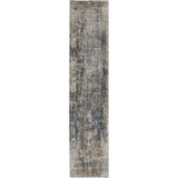 Nourison Concerto Abstract Blue/Beige 2'2" x 7'6" Area -Rug, Easy -Cleaning, Non Shedding, Bed Room, Living Room, Dining Room, Kitchen (2x7)