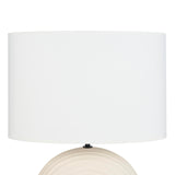 Nourison 21" Off White Textured Arch Table Lamp for Bedroom, Living Room, Console, Entryway