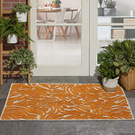 Nourison Aloha Indoor/Outdoor Orange 2'8" x 4' Area -rug, Easy -cleaning, Non Shedding, Bed Room, Living Room, Dining Room, Deck, Backyard, Patio (3x4)