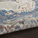Nourison Concerto Persian Blue/Grey 3'9" x 5'9" Area -Rug, Easy -Cleaning, Non Shedding, Bed Room, Living Room, Dining Room, Kitchen (4x6)