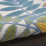 Nourison Aloha Indoor/Outdoor Tropical Botanical Ivory/Multi 2'3" x 10' Area Rug, (2' x 10')