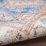 Nourison Fulton Traditional Blue/Ivory 2'3" x 7'6" Area Rug, Easy Clean, Non Shedding, Bed Room, Living Room, Dining Room, Kitchen (2x8)