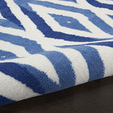 Nourison Whimsicle Diamond Ivory Blue 5' x Round Area Rug, Easy Cleaning, Non Shedding, Bed Room, Living Room, Dining Room, Kitchen (5 Round)
