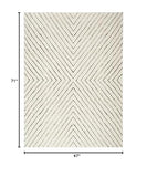 Nourison Cozy Modern Scandinavian Ivory Black 3'11" x 5'11" Area Rug, Non Shedding, Easy Cleaning Bed Room, Living Room, Dining Room, Kitchen (4x6)