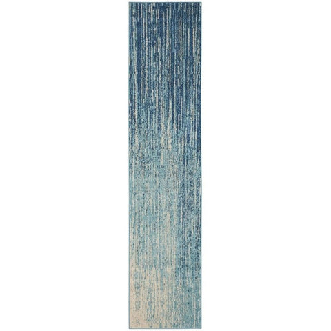 Nourison Passion Abstract Navy/Light Blue 2'2" x 10' Area -Rug, Easy -Cleaning, Non Shedding, Bed Room, Living Room, Dining Room, Kitchen (2x10)