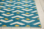 Nourison Harper Contemporary Blue 2'2'' x 3'9'' Area-Rug, Easy-Cleaning, Non Shedding, Bed Room, Living Room, Dining Room, Kitchen (2x4)