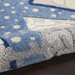 Nourison Aloha Indoor/Outdoor Blue/Grey 2'3" x 8' Area Rug, Coastal, Tropical, Easy Cleaning, Non Shedding, Bed Room, Living Room, Deck, Backyard, (8' x Runner)