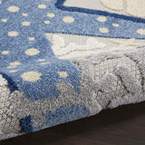 Nourison Aloha Indoor/Outdoor Blue/Grey 2'3" x 8' Area Rug, Coastal, Tropical, Easy Cleaning, Non Shedding, Bed Room, Living Room, Deck, Backyard, (8' x Runner)