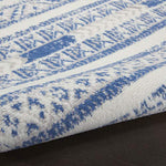 Nourison Whimsicle Tribal Ivory Blue 4' x 6' Area Rug, Easy Cleaning, Non Shedding, Bed Room, Living Room, Dining Room, Kitchen (4x6)