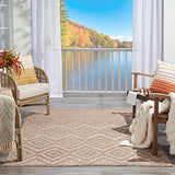 Nourison Versatile Indoor/Outdoor Natural Beige 5' x 7' Area Rug, Easy Cleaning, Non Shedding, Bed Room, Living Room, Dining Room, Deck, Backyard, Patio, High Traffic Area (5x7)