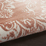 Nourison Elation Floral Brick Ivory 4' x 6' Area -Rug, Easy -Cleaning, Non Shedding, Bed Room, Living Room, Dining Room, Kitchen (4x6)