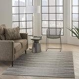 Nourison Calobra Modern Light Grey 4' x 6' Area -Rug, Easy -Cleaning, Non Shedding, Bed Room, Living Room, Dining Room, Kitchen (4x6)