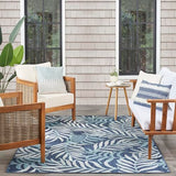 Nourison Garden Oasis Indoor/Outdoor Navy 5' x 7' Area Rug, Easy Cleaning, Non Shedding, Bed Room, Living Room, Dining Room, Backyard, Deck, Patio (5x7)