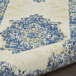 Nourison Grafix Traditional White 3' x 5' Area-Rug, Easy-Cleaning, Non Shedding, Bed Room, Living Room, Dining Room, Kitchen (3x5)