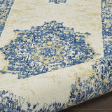 Nourison Grafix Traditional White 3' x 5' Area-Rug, Easy-Cleaning, Non Shedding, Bed Room, Living Room, Dining Room, Kitchen (3x5)