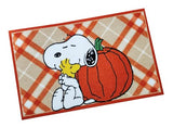 Nourison Peanuts Accent Throw Rug 20 x 32 inches Non-Skid Latex Backing Cartoon Character Print (Fall Pumpkin Rug)