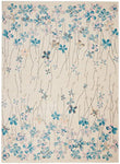 Nourison Tranquil Floral Ivory 6' x 9' Area -Rug, Easy -Cleaning, Non Shedding, Bed Room, Living Room, Dining Room, Kitchen (6x9)