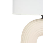 Nourison 21" Off White Textured Arch Table Lamp for Bedroom, Living Room, Console, Entryway
