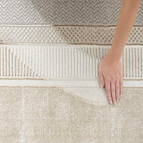 Nourison Glam Geometric Ivory 2'3" x 7'6" Area Rug, Easy Clean, Non Shedding, Bed Room, Living Room, Dining Room, Kitchen (2x8)