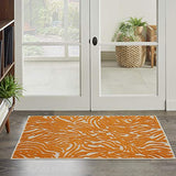 Nourison Aloha Indoor/Outdoor Orange 2'8" x 4' Area -rug, Easy -cleaning, Non Shedding, Bed Room, Living Room, Dining Room, Deck, Backyard, Patio (3x4)