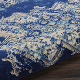 Nourison Home Grafix GRF14, 5'3" x Round, Navy Blue