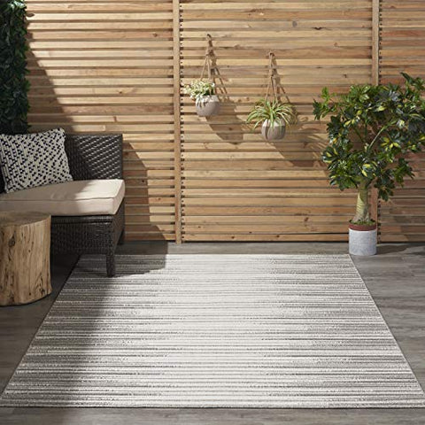 Nourison Calobra Modern Light Grey 4' x 6' Area -Rug, Easy -Cleaning, Non Shedding, Bed Room, Living Room, Dining Room, Kitchen (4x6)