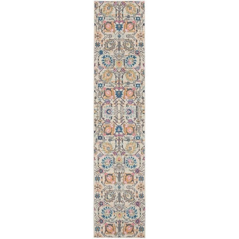 Nourison Passion Ivory/Multi 2'2" x 10' Area Rug, Boho, Moroccan, Bed Room, Living Room, Dining Room, Kitchen, Easy Cleaning, Non Shedding, (10' Runner)