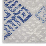 Nourison Whimsicle Tribal Grey Blue 2' x 8' Area Rug, Easy Cleaning, Non Shedding, Bed Room, Living Room, Dining Room, Kitchen (2x8)