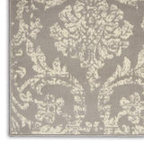 Nourison Jubilant Damask Grey 4' x 6' Area--Rug, Easy--Cleaning, Non Shedding, Bed Room, Living Room, Dining Room, Kitchen (4x6)