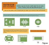 Nourison Garden Party Indoor/Outdoor Ivory/Blue 3'6" x 5'6" Area -Rug, Easy -Cleaning, Non Shedding, Bed Room, Living Room, Dining Room, Backyard, Deck, Patio (3x5)