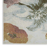Nourison Trance Floral Ivory/Multi 3'11" x 5'11" Area -Rug, Easy -Cleaning, Non Shedding, Bed Room, Living Room, Dining Room, Kitchen (4x6)