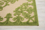 Nourison Aloha Indoor/Outdoor Green 2'8" x 4' Area-Rug, Tropical, Botanical, Easy-Cleaning, Non Shedding, Bed Room, Living Room, Dining Room, Deck, Backyard, Patio (3x4)
