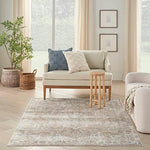 Nourison Astra Machine Washable 5'3" x 7' Beige Vintage Indoor Rug