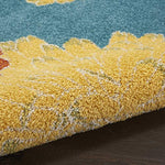 Nourison Allur Turquoise Multicolor 4' x 6' Area Rug, Modern, Floral, Bed Room, Living Room, Dining Room, Kitchen, Easy Cleaning, Non Shedding